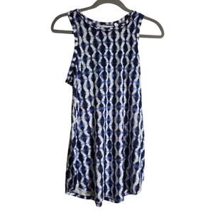 Womens Athleta Blue Tie Dye Tank Small Sleeveless Stretch Casual Athletic Shirt